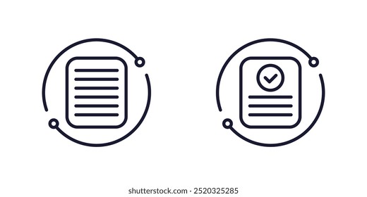 Iconos de protocolo en blanco, Vector de línea