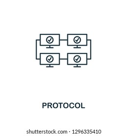 Protocol Outline Icon. Thin Line Style Design From Blockchain Collection. Creative Protocol Icon For Web Design, Apps, Software, Printing Usage.