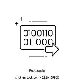 protocols icon. Outline style icon design isolated on white background
