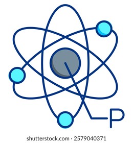 Proton Icon - Lineal Color Style - Quantum Physics Theme