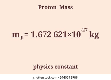Proton Mass. Physics constant. Education. Science. Vector illustration.