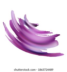 Proton Purple Abstract Fluid Splash.  Isolated Splash on White Backdrop. Sale Banner Brushstroke. Gradient Paintbrush. Watercolor Textured Background. Vector Brush Stroke.