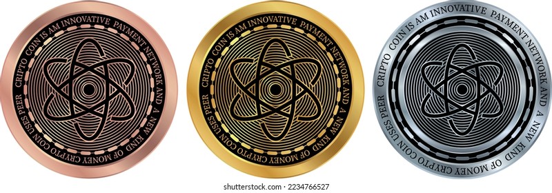 proton-xpr coin vector illustrations. 3d illustration