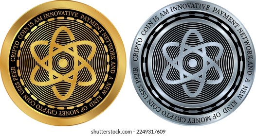 proton-xpr coin vector illustrations. 3d illustration