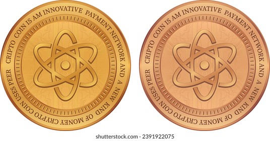 proton-xpr coin vector illustrations. 3d illustration