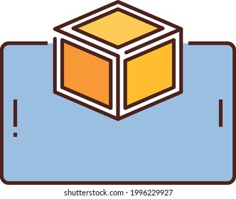 Prototype Development for 3d Printing Concept, Augmented Reality Model Concept Vector Color Icon design, additive manufacturing Symbol stock illustration