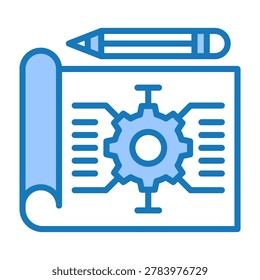 Prototype Icon Blue Dualtone Design Vector Illustration