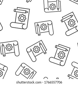 Prototype icon in flat style. Startup vector illustration on white isolated background. Model development seamless pattern business concept.