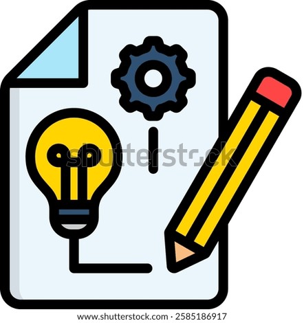Prototype Icon Lineal Color Vector Illustration