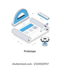 Prototype isometric stock illustration. EPS File stock illustration