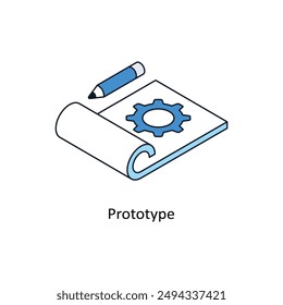 Prototype Isometric style icon. Symbol on White background EPS 10 File