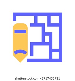 Icono de línea de prototipo, símbolo de esquema para el desarrollo de productos, modelo de prueba, experiencia del usuario, iteración de diseño y creación de planos. Icono de signo de Vector.