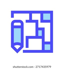 Icono de línea de prototipo, símbolo de esquema para el desarrollo de productos, modelo de prueba, experiencia del usuario, iteración de diseño y creación de planos. Icono de signo de Vector.