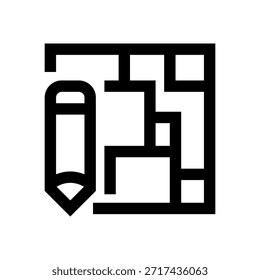 Icono de línea de prototipo, símbolo de esquema para el desarrollo de productos, modelo de prueba, experiencia del usuario, iteración de diseño y creación de planos. Icono de signo de Vector.