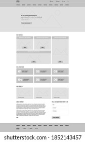 Prototype of the main page of the service center. Ready-made template for your design. 