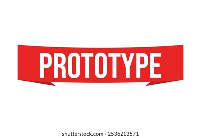 Prototype red vector banner illustration isolated on white background