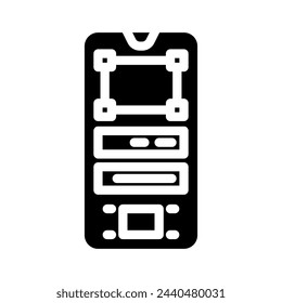 prototipo ux ui diseño glifo icono vector. prototipo ux ui diseño signo. símbolo aislado ilustración