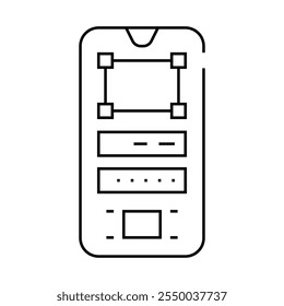 prototype ux ui design line icon vector. prototype ux ui design sign. isolated contour symbol black illustration