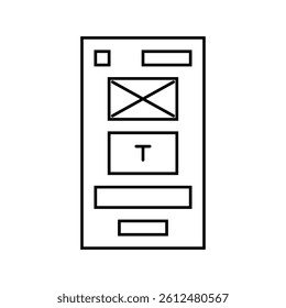 prototype ux ui design line icon vector. prototype ux ui design sign. isolated contour symbol black illustration