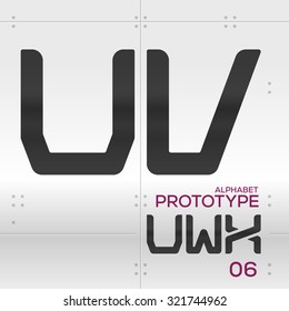 Prototype - Vector graphic alphabet in a set / u v w x