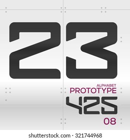 Prototype - Vector graphic alphabet in a set / 2 3 4 5
