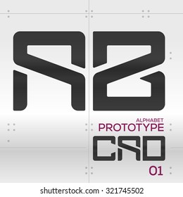 Prototype - Vector graphic alphabet in a set / a b c d