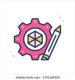 prototype vector icon style illustration. Startup and New Business outline filled symbol icon. EPS 10