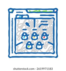 prototyping game development doodle icon sketch vector. prototyping game development sign. isolated symbol illustration