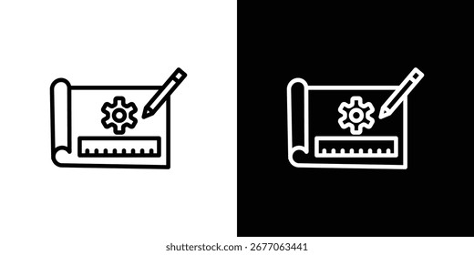 Prototyping icon Black and White Vector Graphic