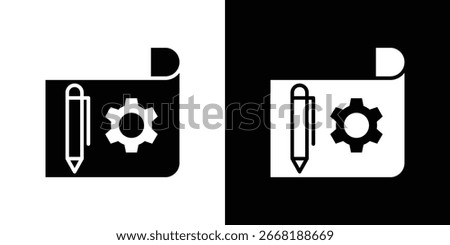 Prototyping icon illustration in flat style. icon template color editable.