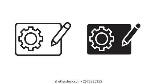 Diseño gráfico de estilo de línea de icono de prototipado. Vectores editables.