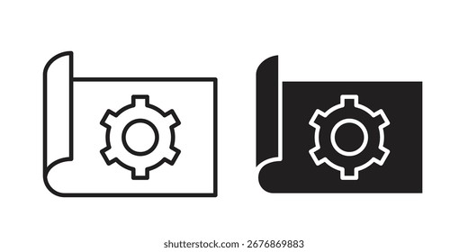 Prototyping icon on white background. icon set in black outline and fill