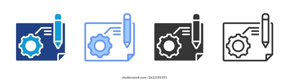 Prototyping icon set multiple style collection