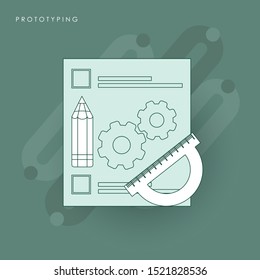 Prototyping icon suitable for info graphics, websites and print media and interfaces. Concept of line icon with green theme
