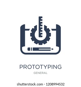 prototyping icon. Trendy flat vector prototyping icon on white background from General collection, vector illustration can be use for web and mobile, eps10