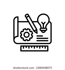 Prototyping Symbol in Vektorgrafik. Illustration