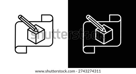 Prototyping icon website stock illustration. stroke symbols