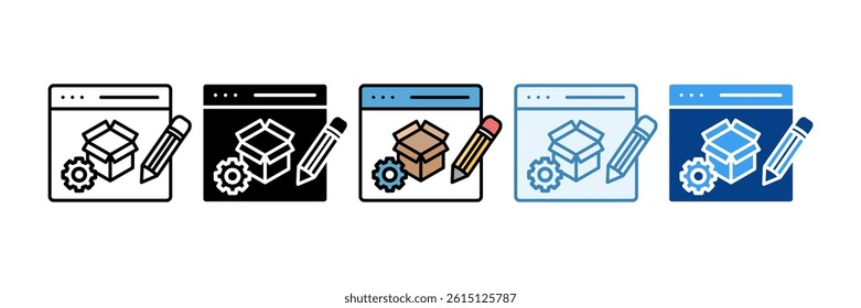 Prototyping Techniques Icon Set Multiple Style Collection