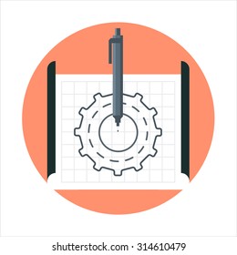 Prototyping theme, flat style, colorful, vector icon for info graphics, websites, mobile and print media.
