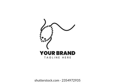Protozoa bio tech logo concept in unique shape with flagellata symbol. Vector illustration in trendy style. Perfect for laboratory or technology company branding.