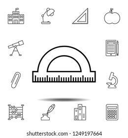 Protracktor icon. Simple outline vector element of education set icons for UI and UX, website or mobile application