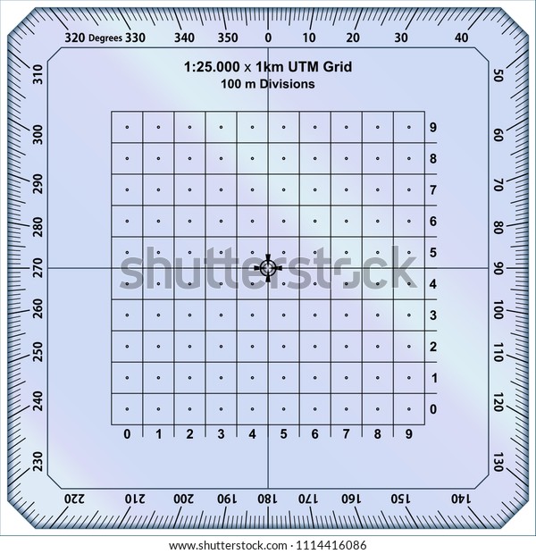 utm grid mapping protractor