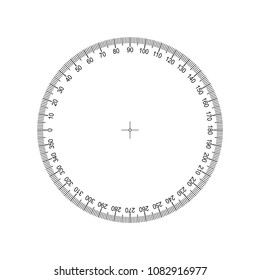 Protractor 360 Degrees Measuring Circle Scale Stock Vector (Royalty ...