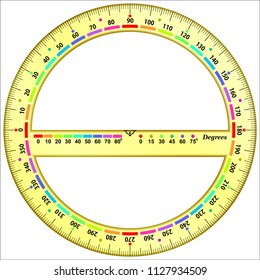 protractor actual size graduation stock vector royalty free 1127934509