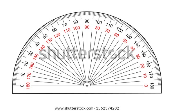 Protractor angles\
degree measuring tool\
vector