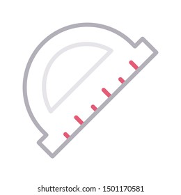 protractor colour line vector icon