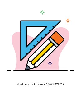 protractor colour line vector icon