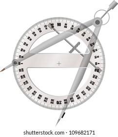 protractor and compass