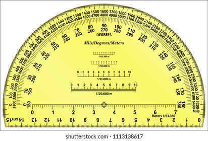 Protractor - Degrees and Mils
