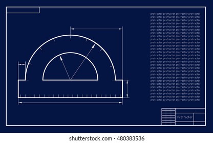 Protractor draft blue